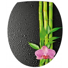 Sticker WC, sticker pour abattant de WC Fleur Bambous