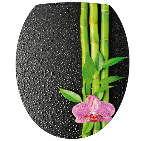 Sticker WC, sticker pour abattant de WC Fleur Bambous