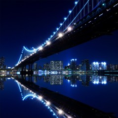Stickers muraux déco : pont de New York la nuit